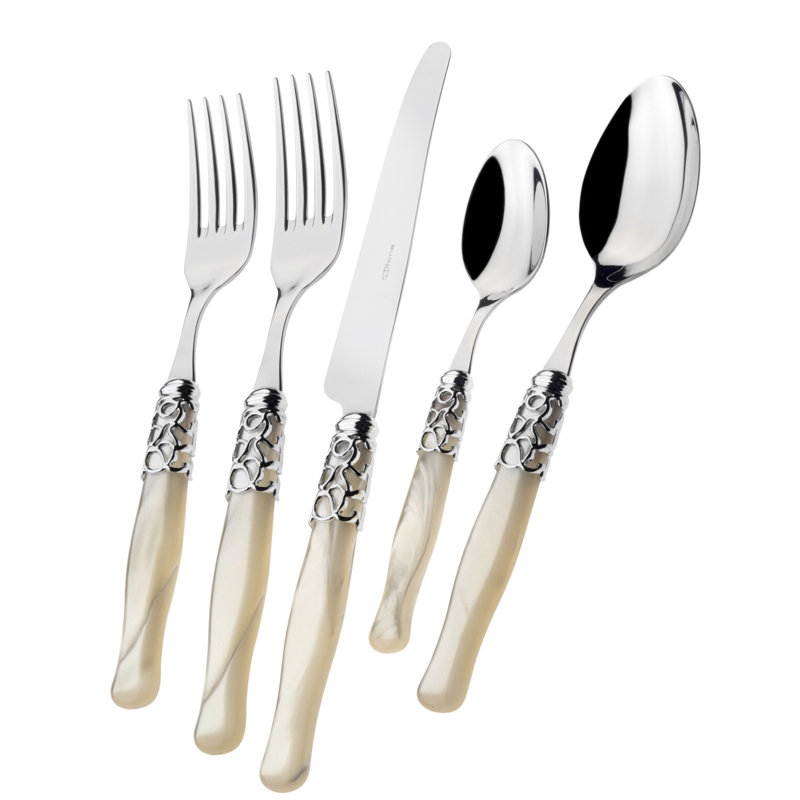 Bugatti Italy Selene 5 Piece 18/10 Stainless Steel Flatware Set